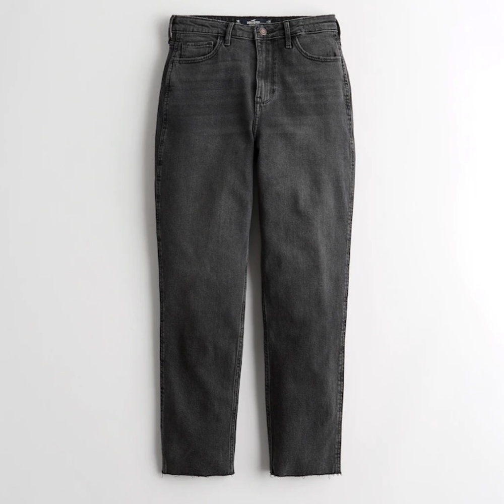 Hollister Washed Black Ultra High Rise Mom Denim Jeans Size 24